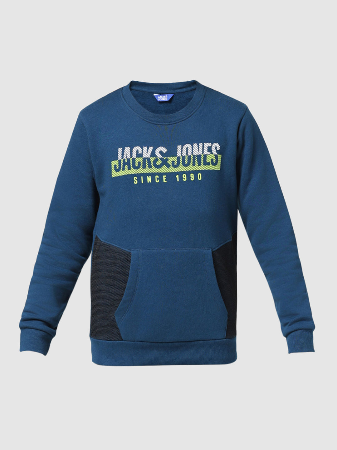 JUNIOR BOYS Dark Blue Colourblocked Sweatshirt