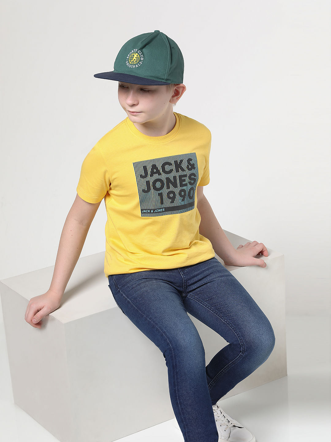 Boys Yellow Logo Print T-shirt - 4/5Y
