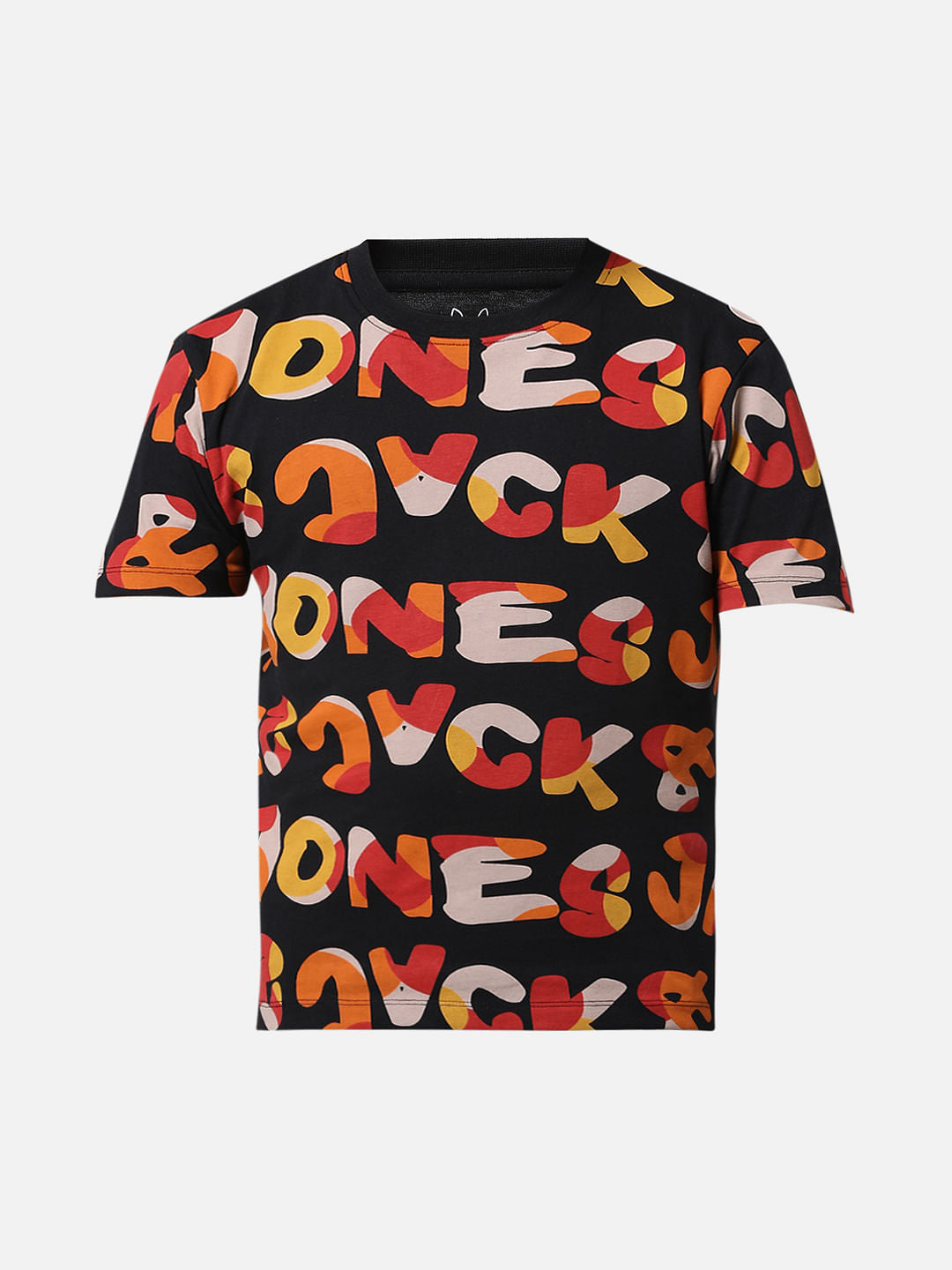 JUNIOR BOYS Black Printed Co-ord Set T-shirt