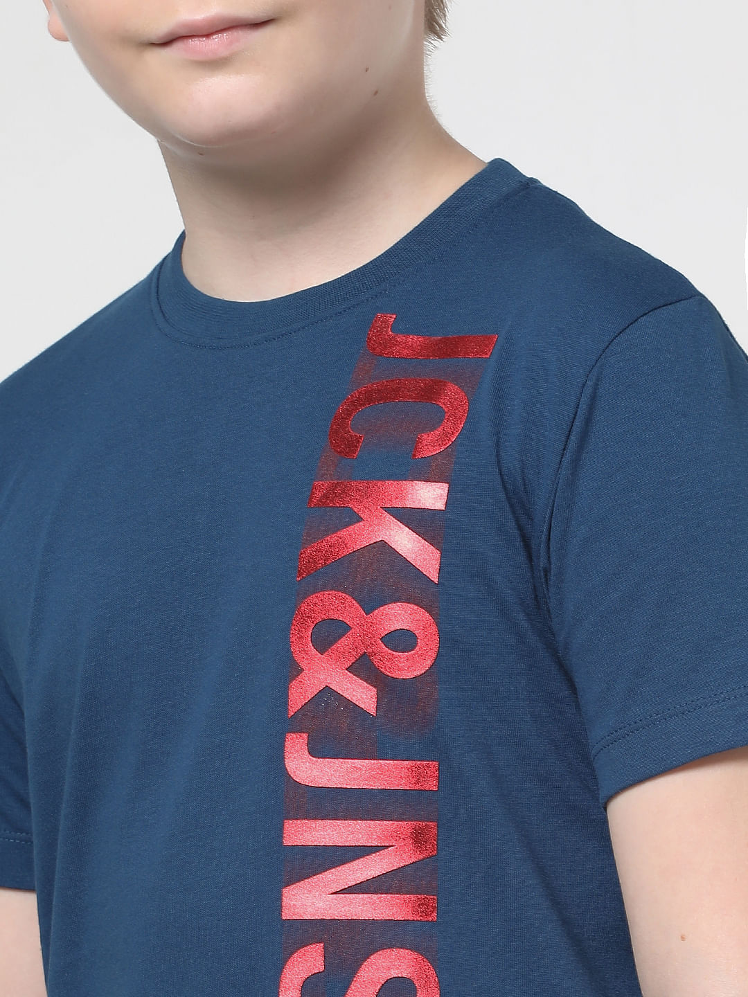 Boys Dark Blue Spray Paint Logo T-shirt