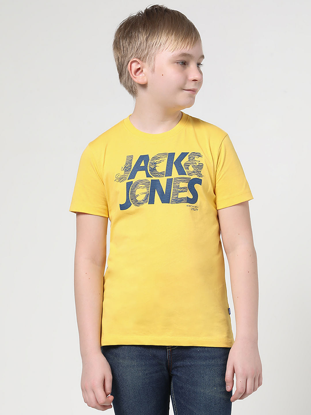 Boys Yellow Logo Print T-shirt