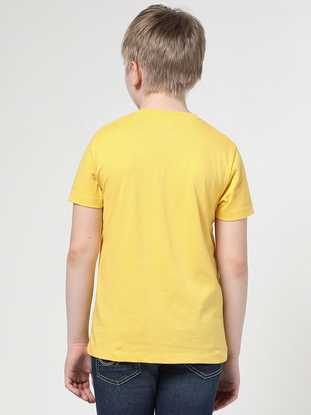 Boys Yellow Logo Print T-shirt