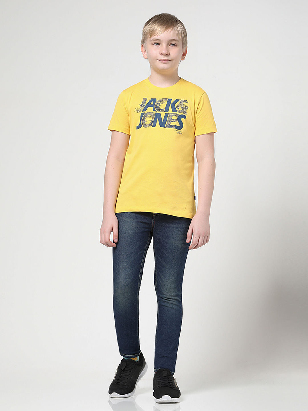 Boys Yellow Logo Print T-shirt