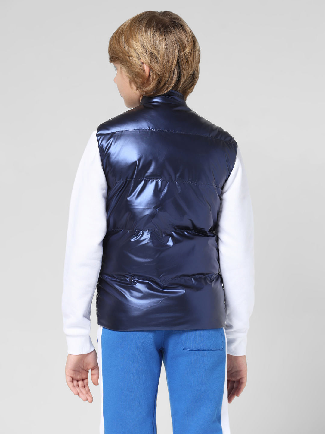 JUNIOR BOYS Blue Sleeveless Puffer Jacket