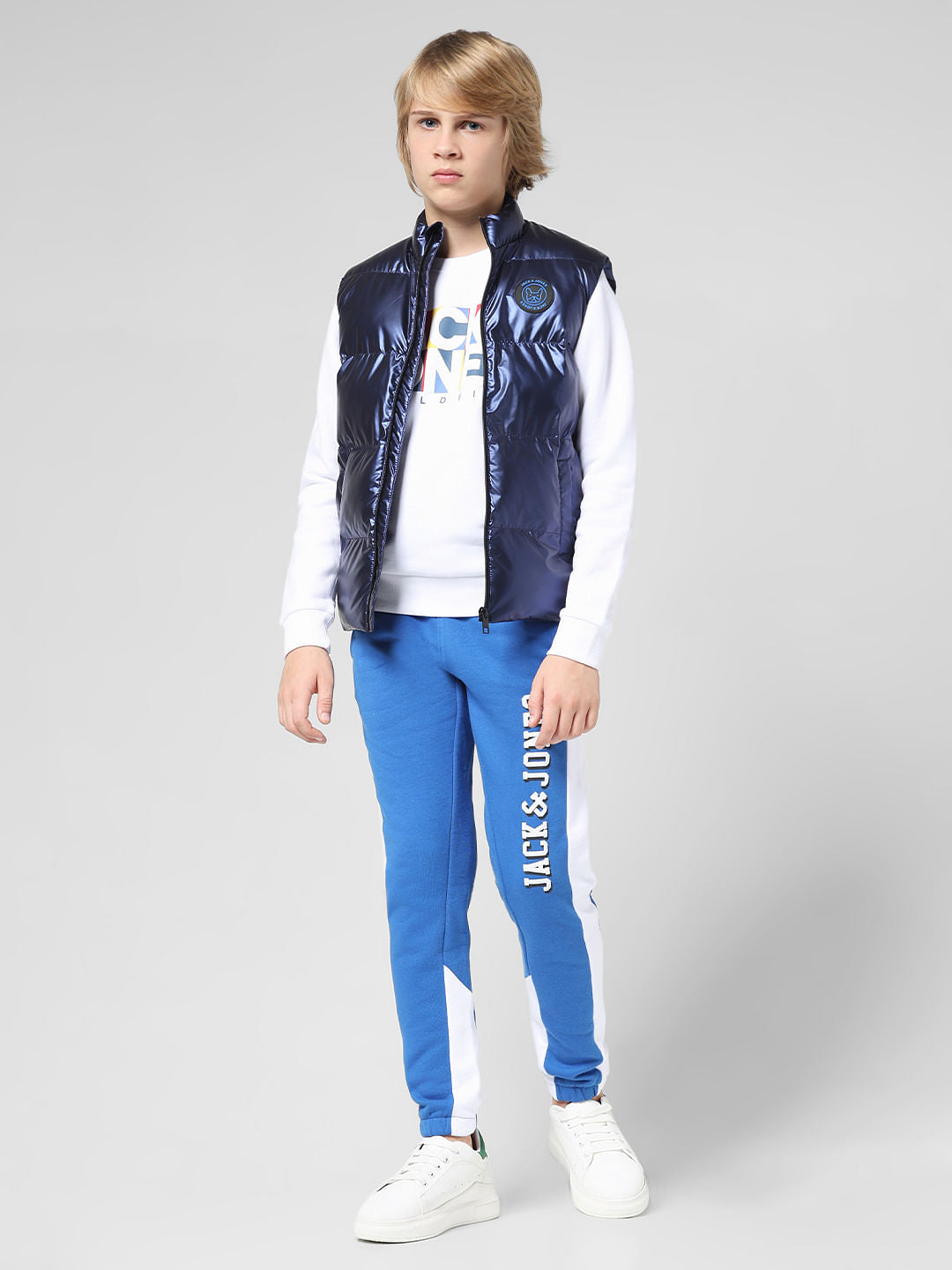 JUNIOR BOYS Blue Sleeveless Puffer Jacket