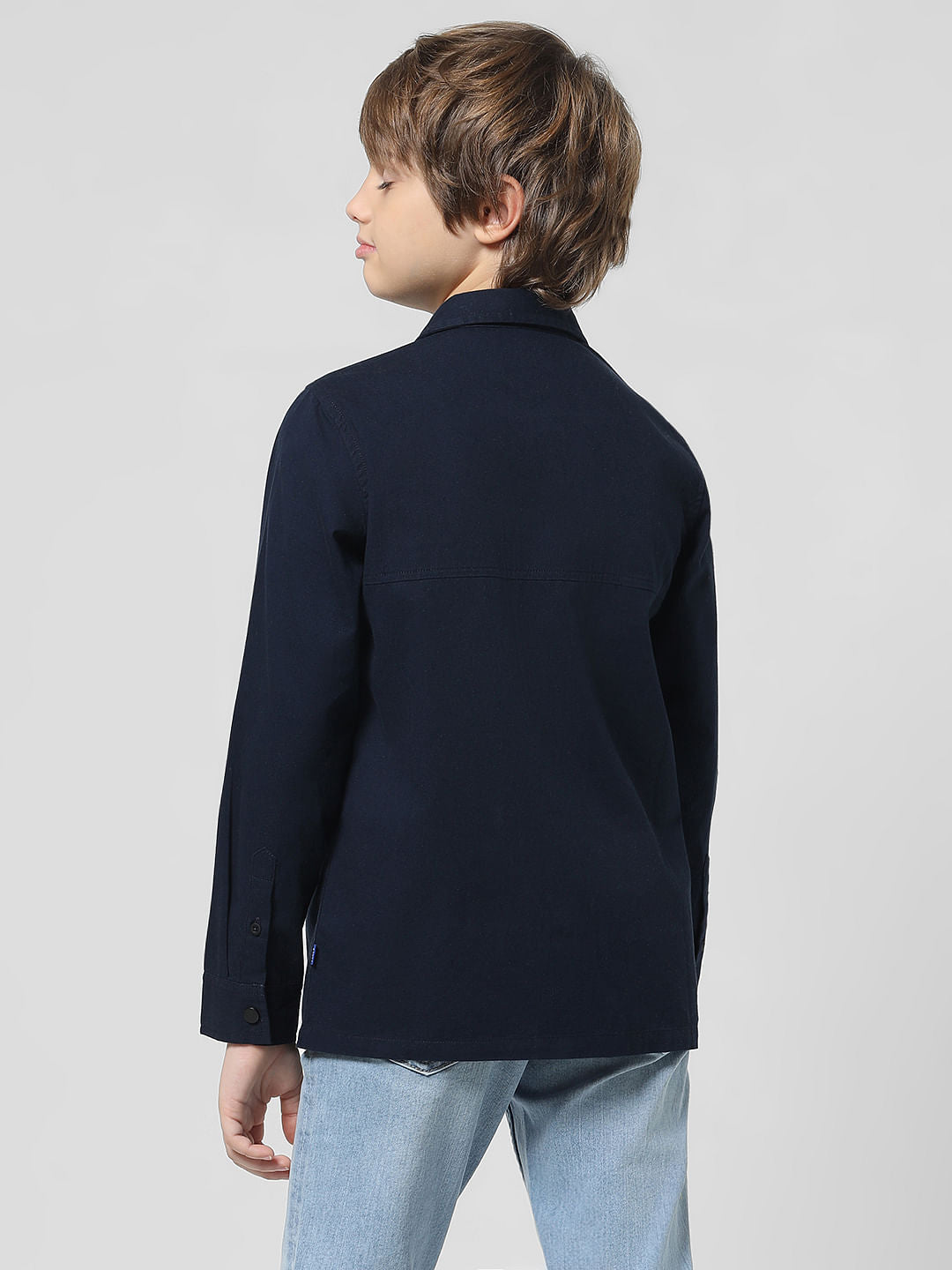 Dark Blue Patch Pocket Full Sleeves Shirt