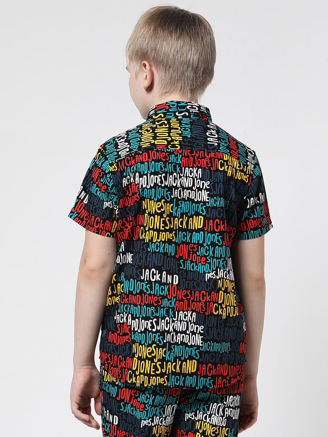 Boys Blue Logo Print Shirt