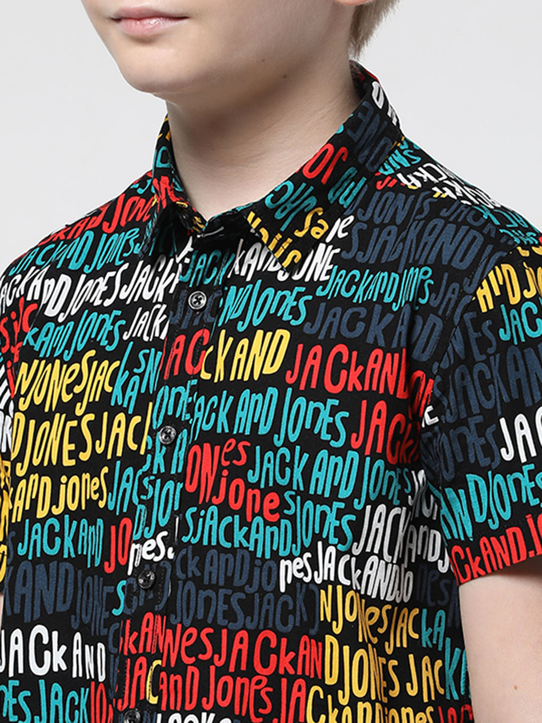 Boys Blue Logo Print Shirt