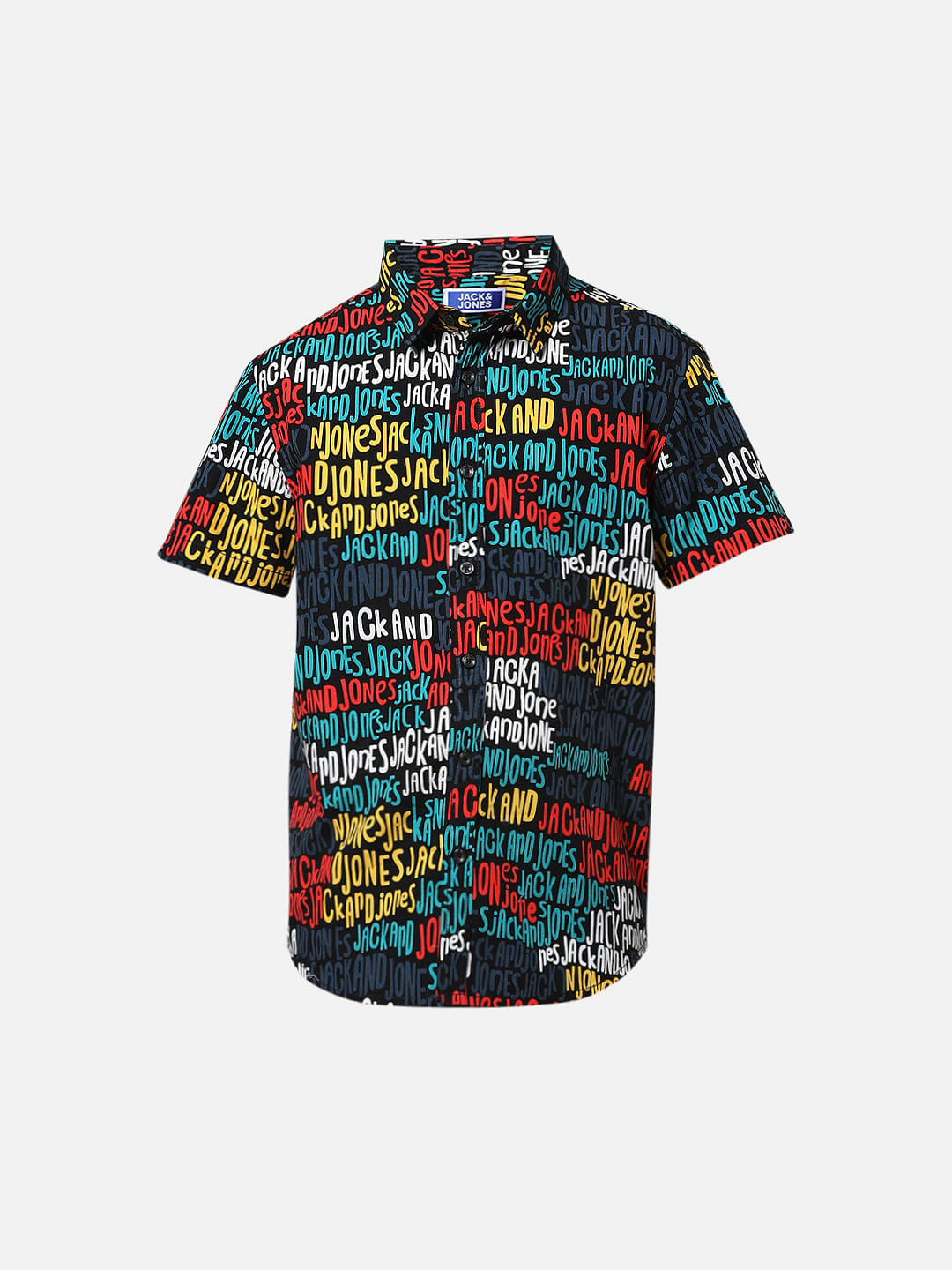 Boys Blue Logo Print Shirt