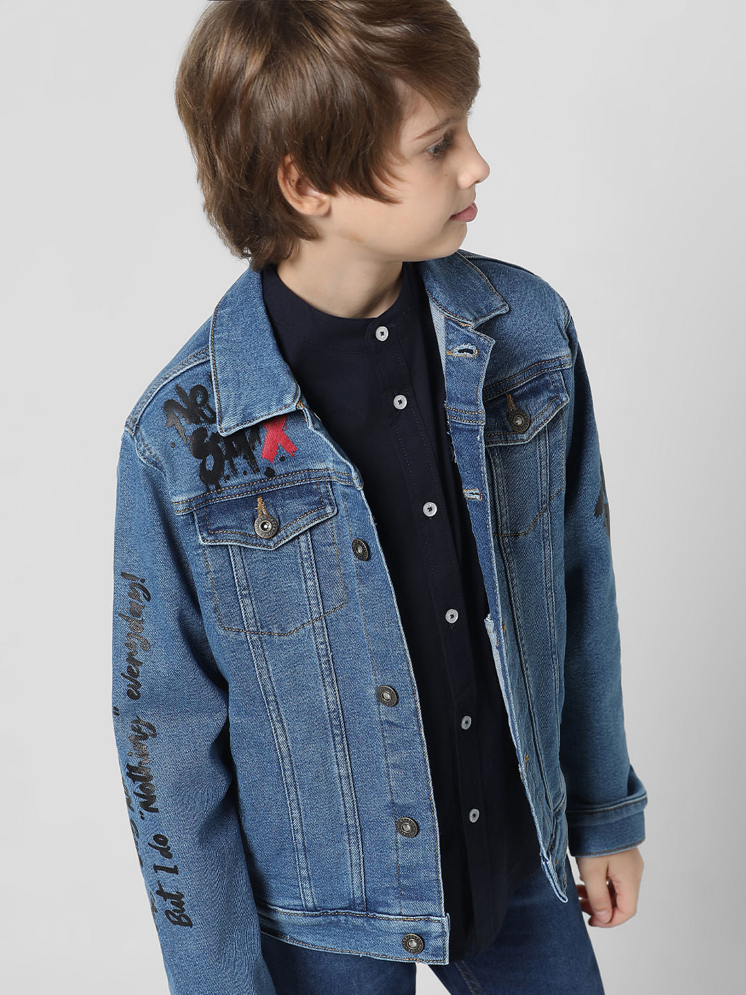 Navy Blue Full Sleeves Shirt - 4/5Y