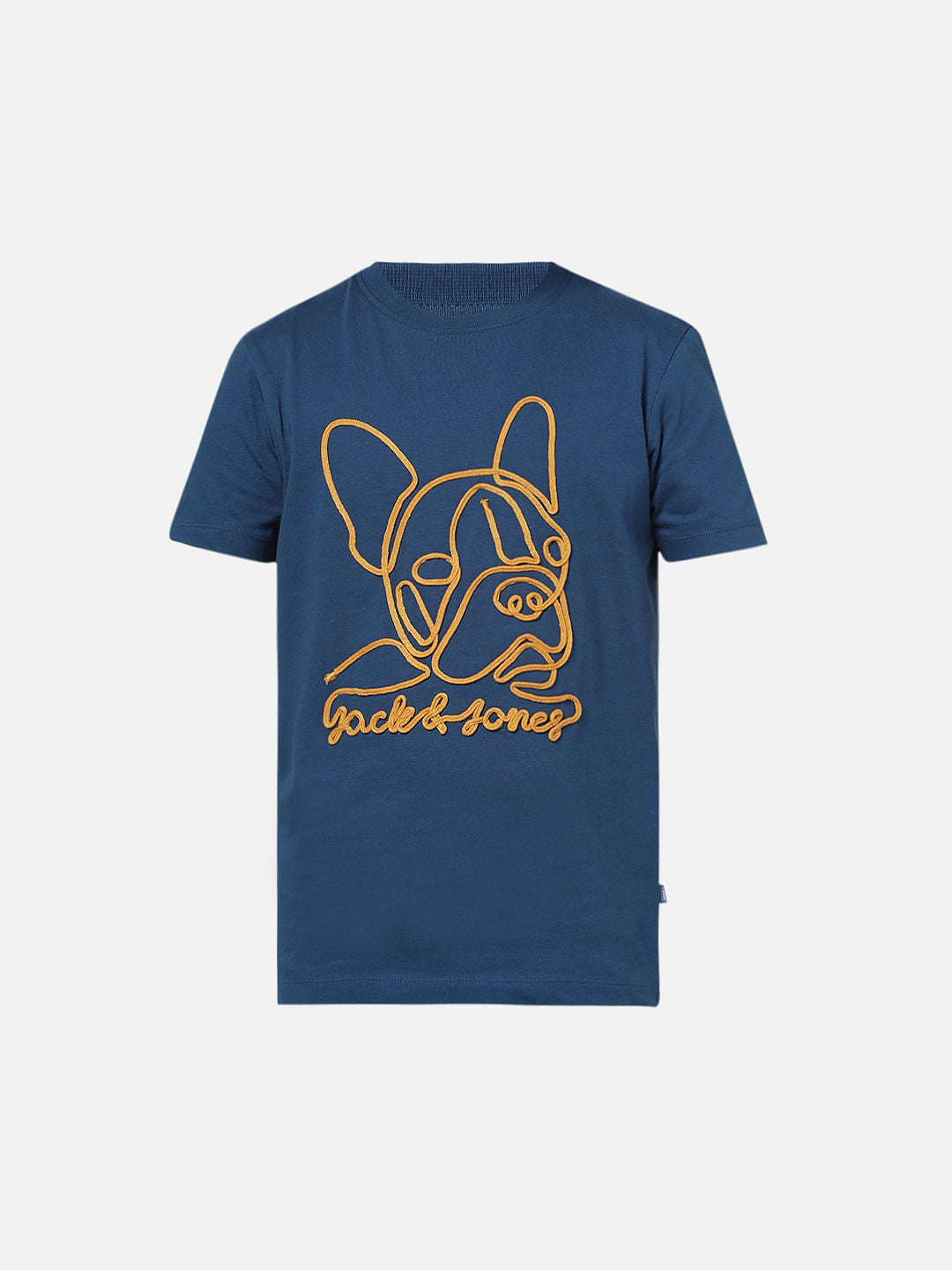 Boys Blue Mascot Logo Print T-shirt