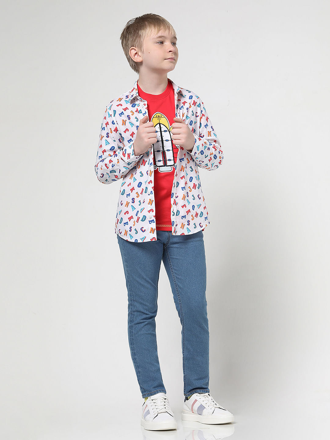 Boys Red 3D Space Rocket Print T-shirt - 4/5Y