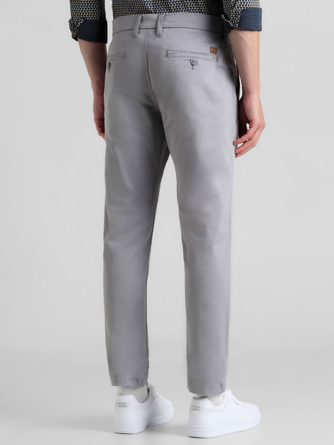 Grey Mid Rise Overdyed Pants
