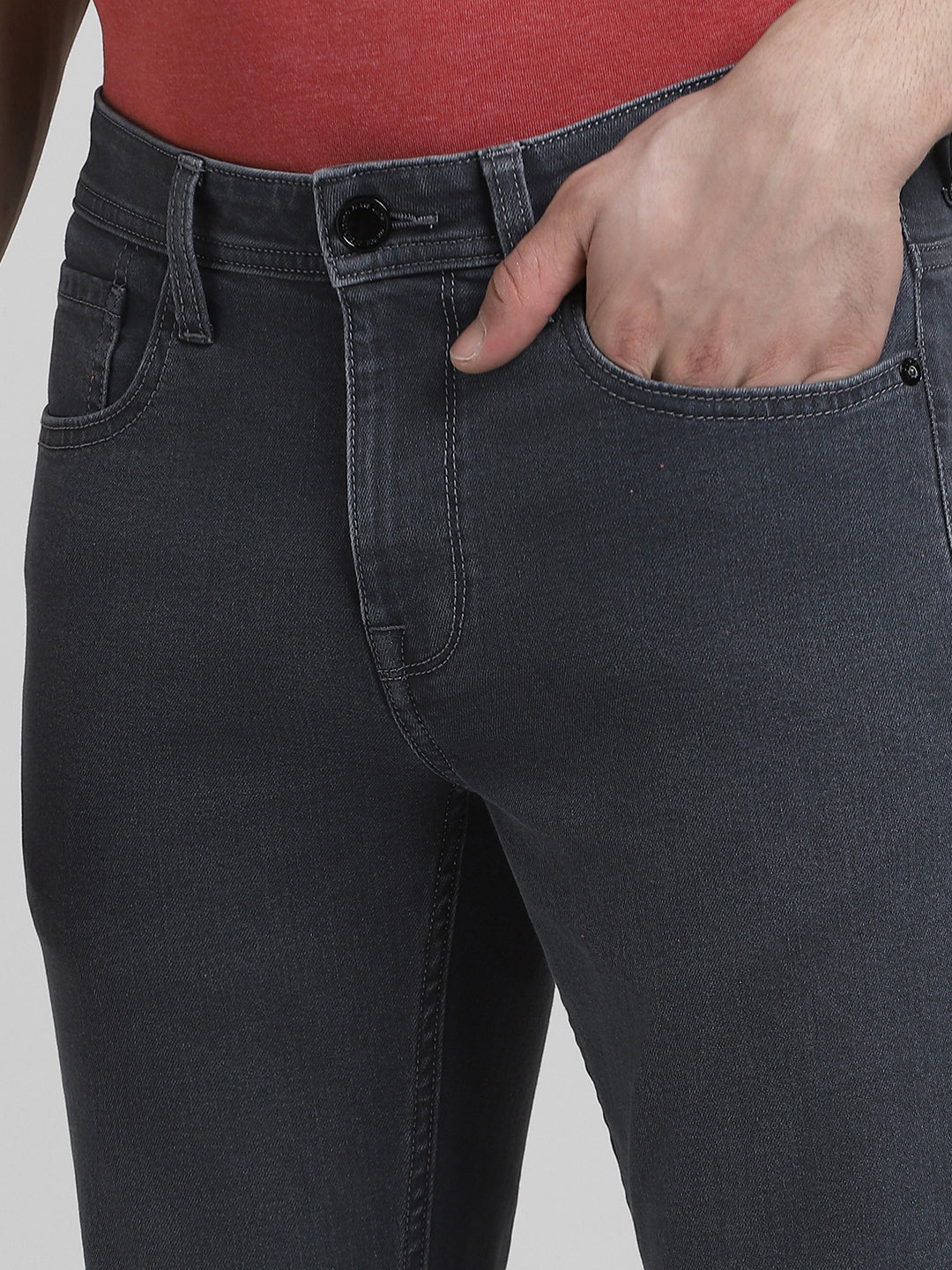 Grey 5 Pocket Glenn Slim Jeans