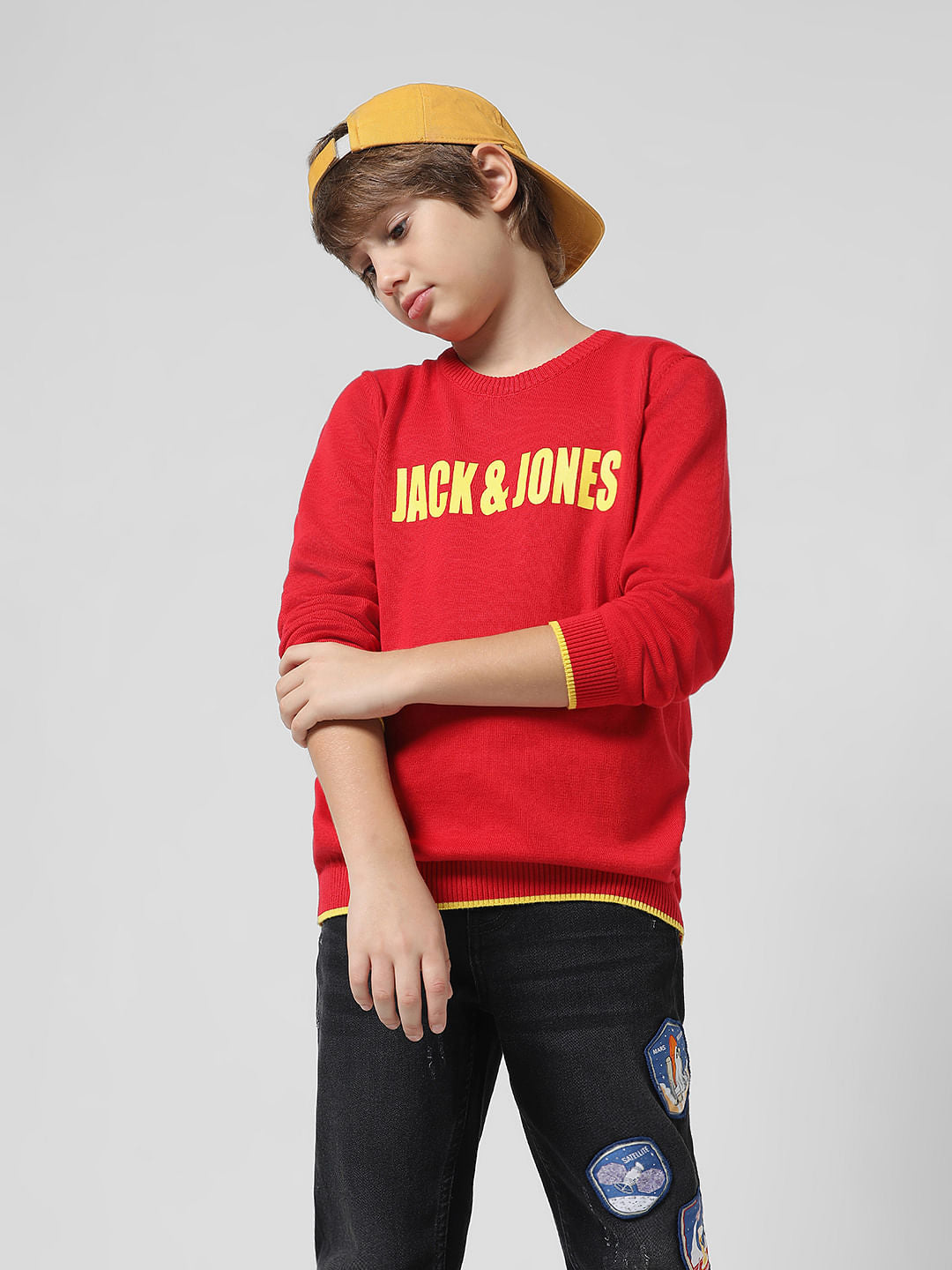 Red Logo Print Pullover - 4/5Y