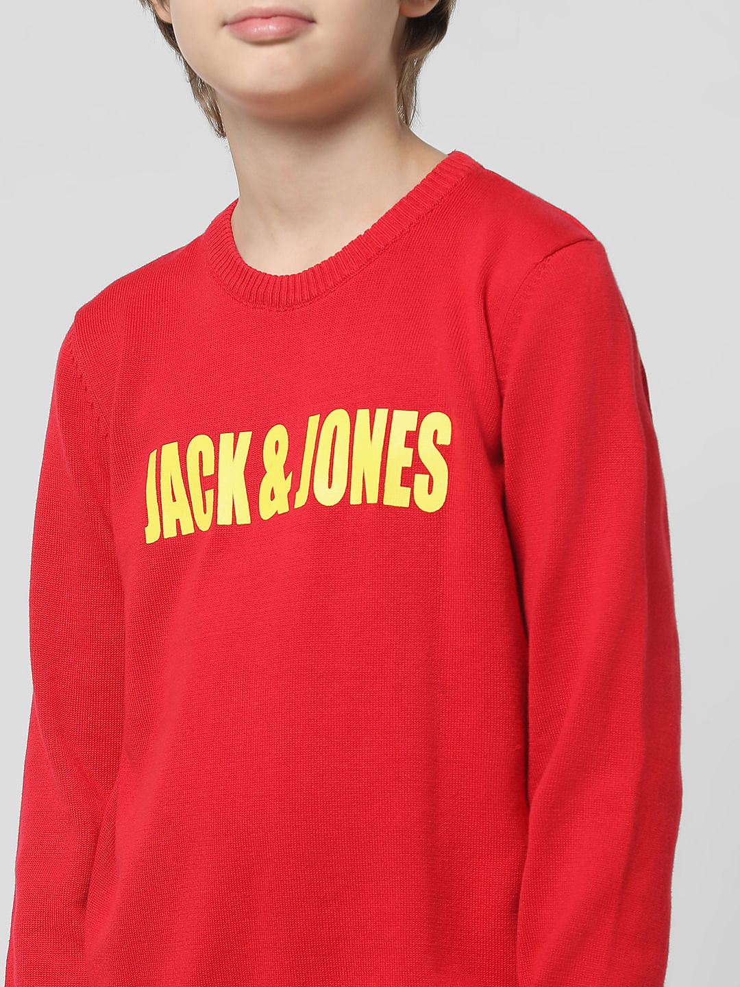 Red Logo Print Pullover