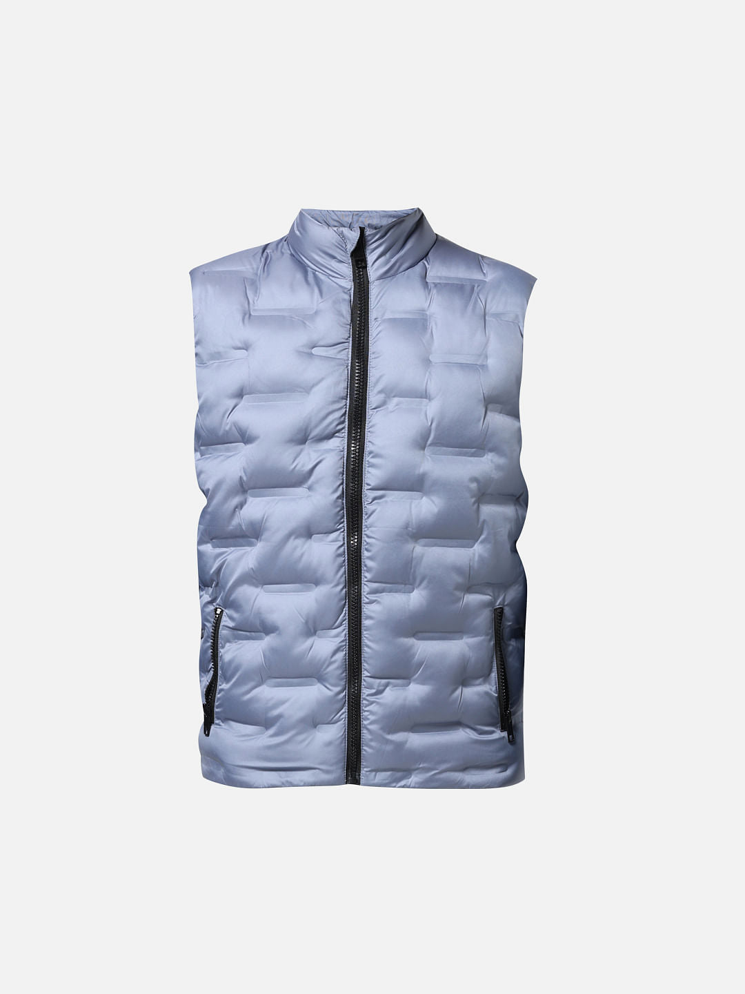 Silver-Blue Puffer Vest