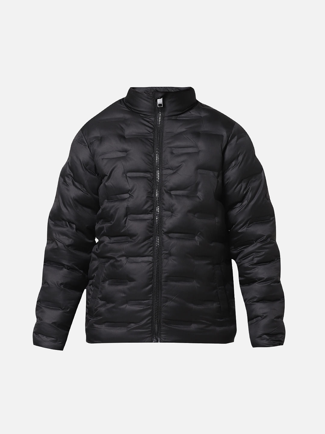 JUNIOR BOYS Black High Neck Puffer Jacket