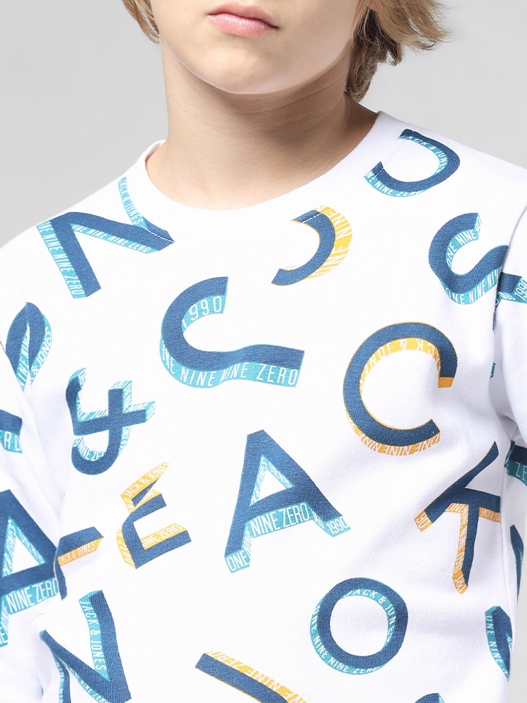 JUNIOR BOYS White Printed Co-ord Set Sweatshirt