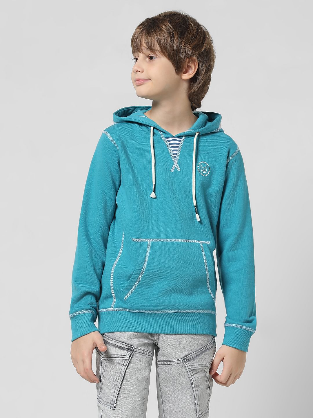 Blue Hooded Sweatshirt