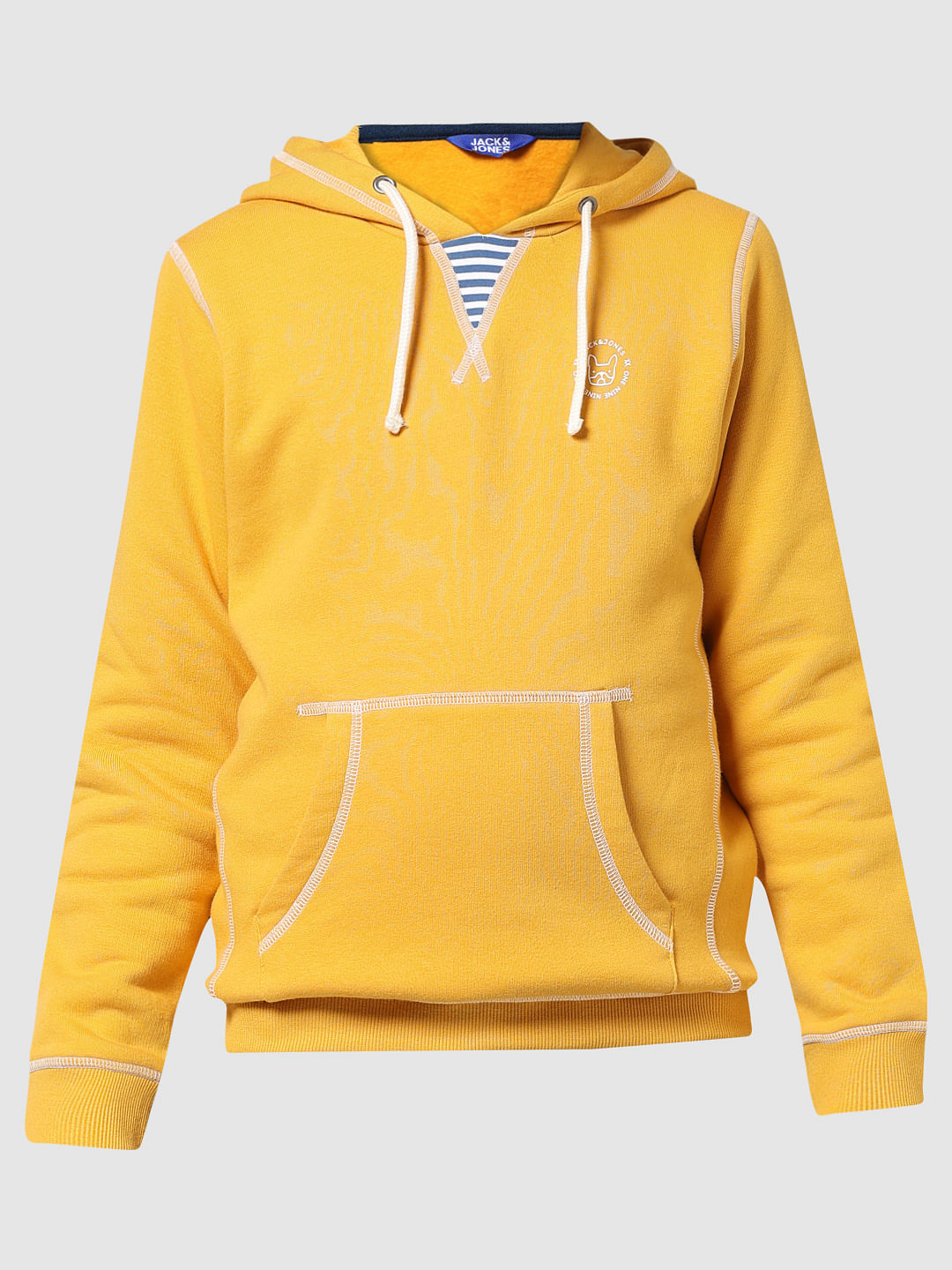 JUNIOR BOYS Yellow Contrast Stitch Sweatshirt