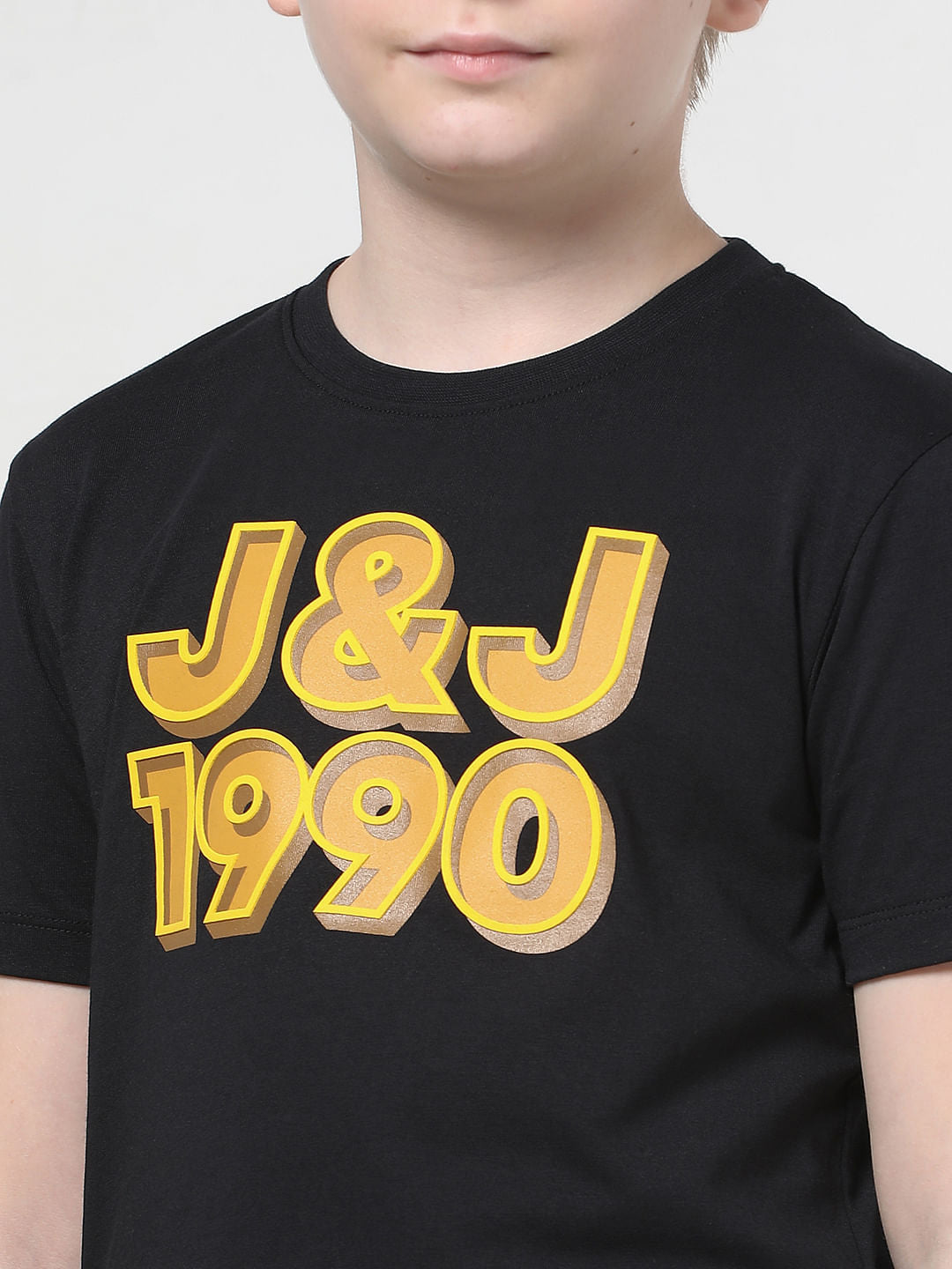 Boys Black Logo Print T-shirt