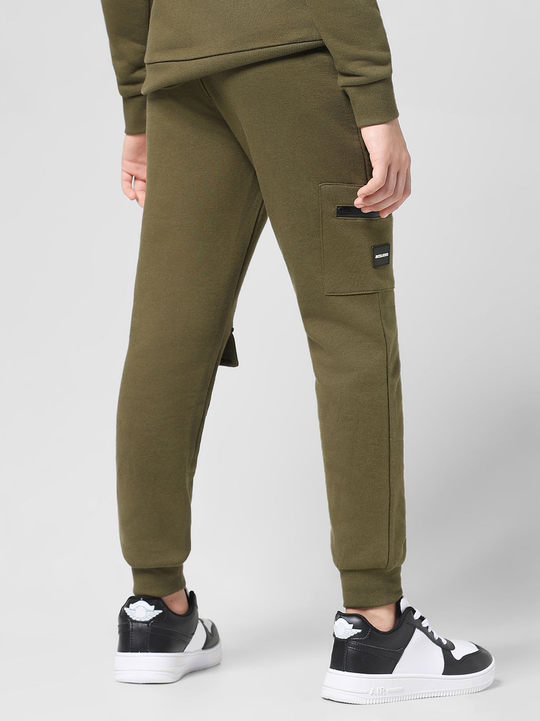 JUNIOR BOYS Green Utility Co-ord Set Sweatpants