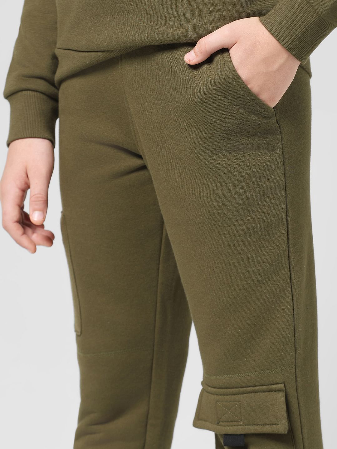 JUNIOR BOYS Green Utility Co-ord Set Sweatpants