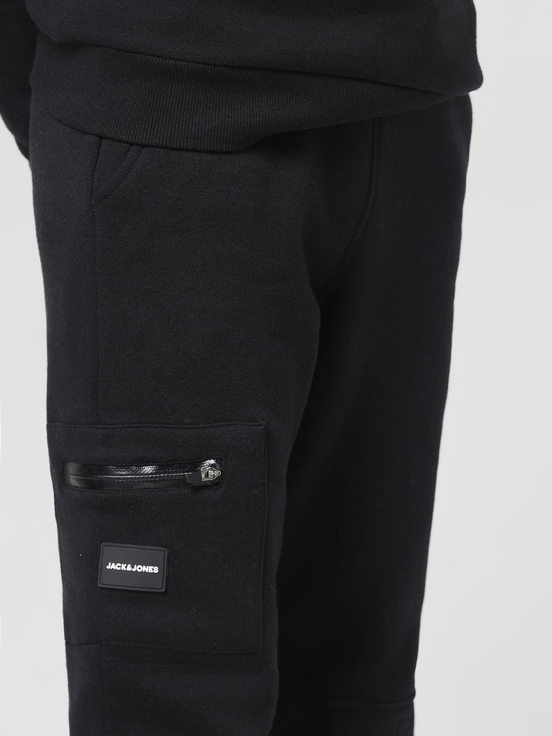 JUNIOR BOYS Black Utility Co-ord Set Sweatpants
