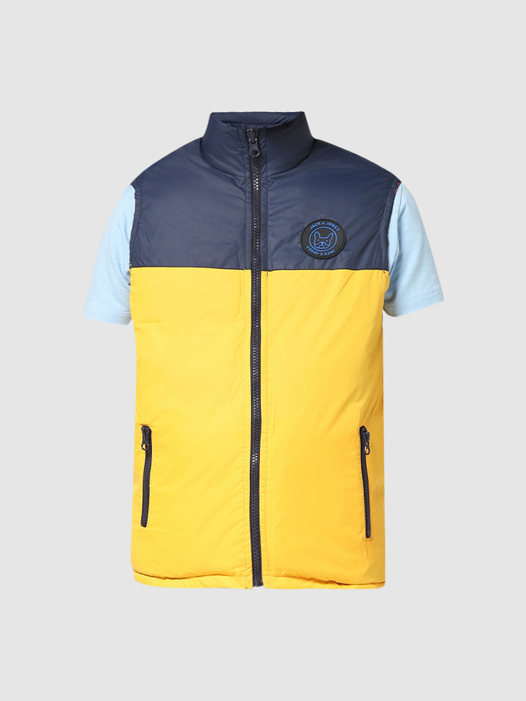 JUNIOR BOYS Blue Printed Reversible Jacket