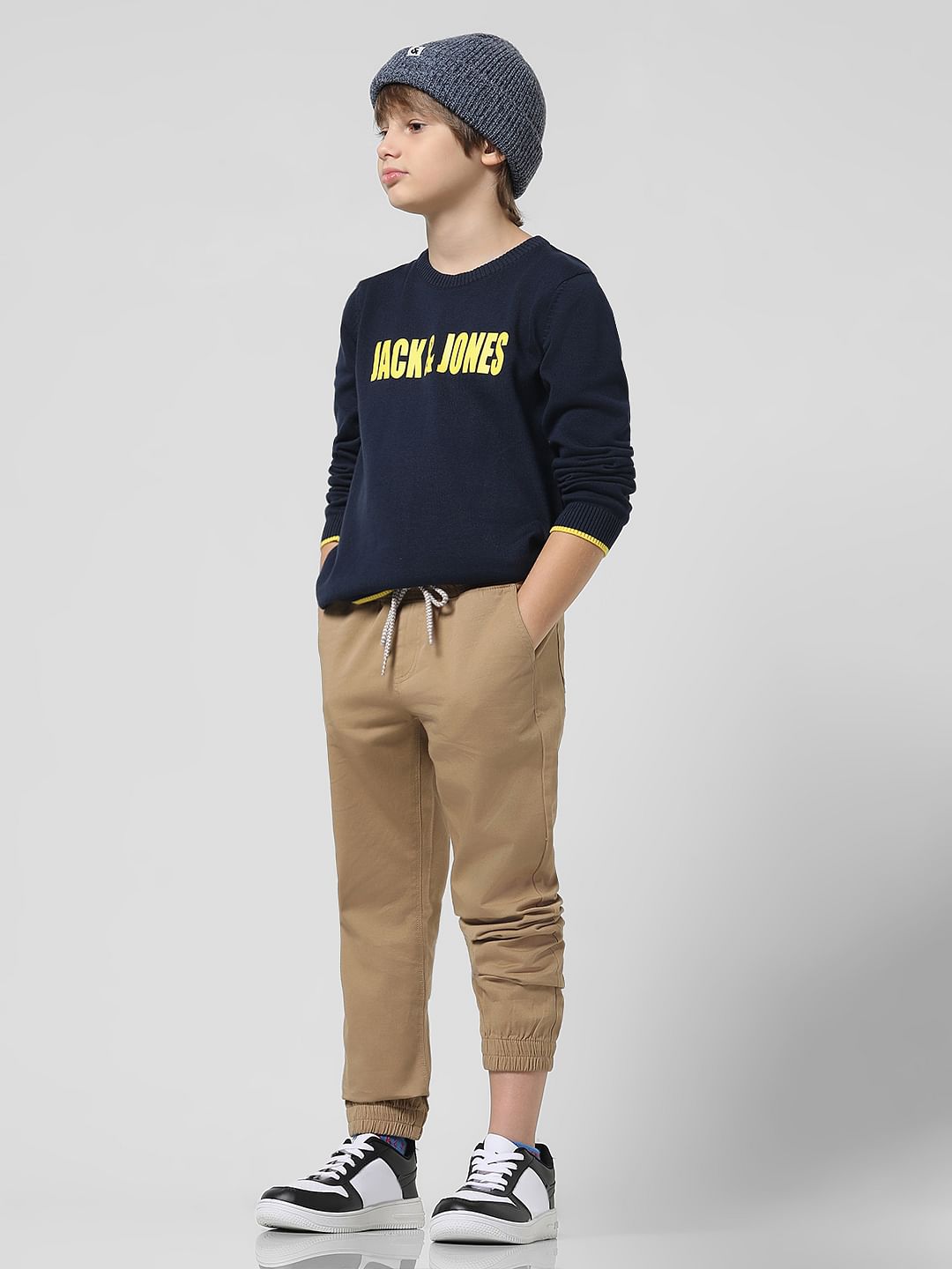 Brown Mid Rise Joggers - 4/5Y