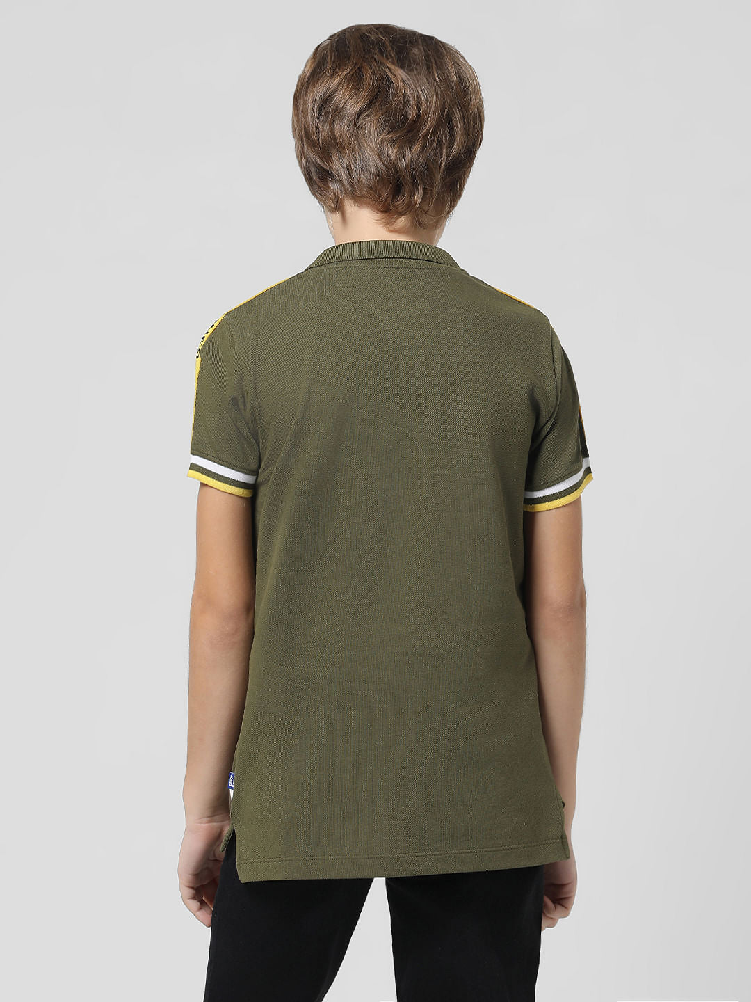 Green Contrast Tipping Polo T-shirt