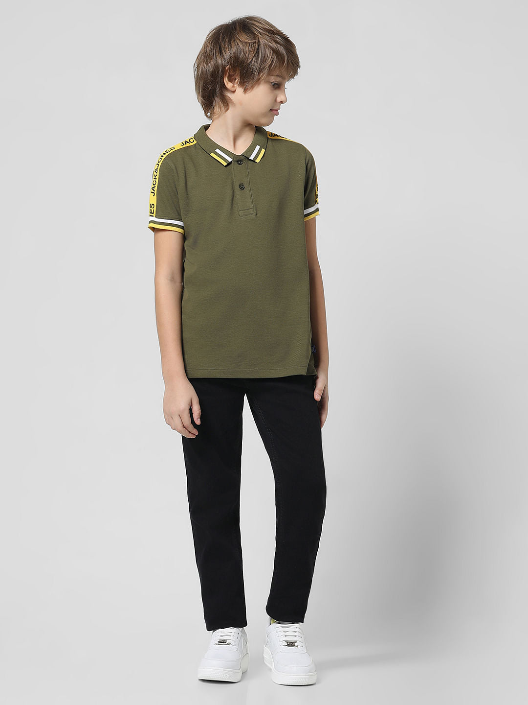 Green Contrast Tipping Polo T-shirt