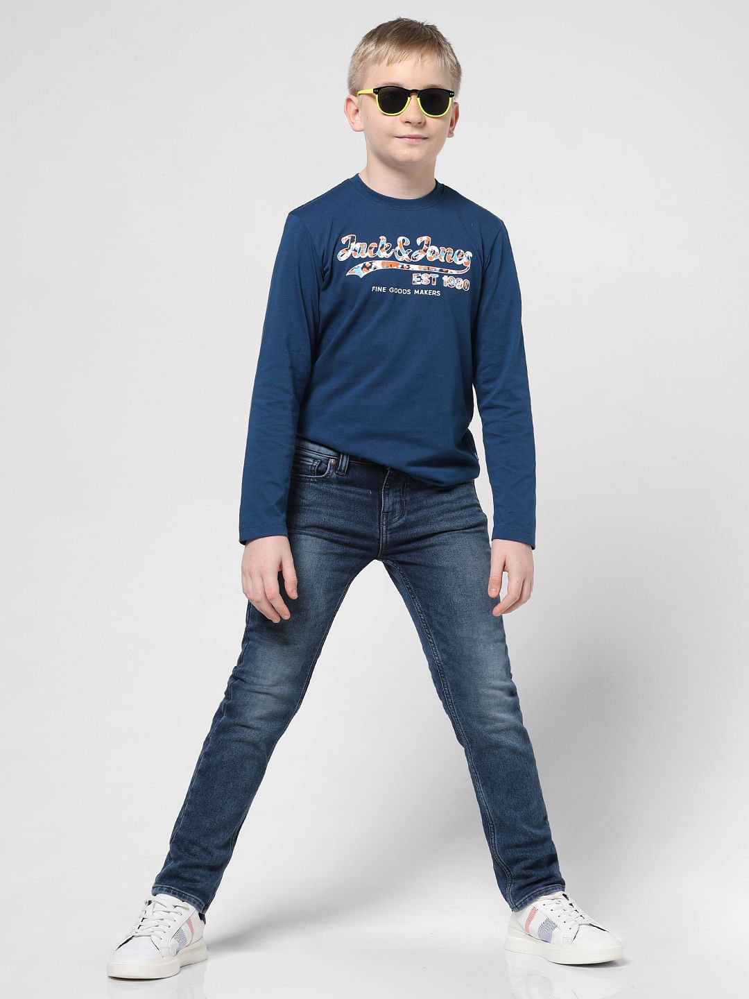 JUNIOR BOYS Blue Mid Rise Clark Regular Fit Jeans - 4/5Y