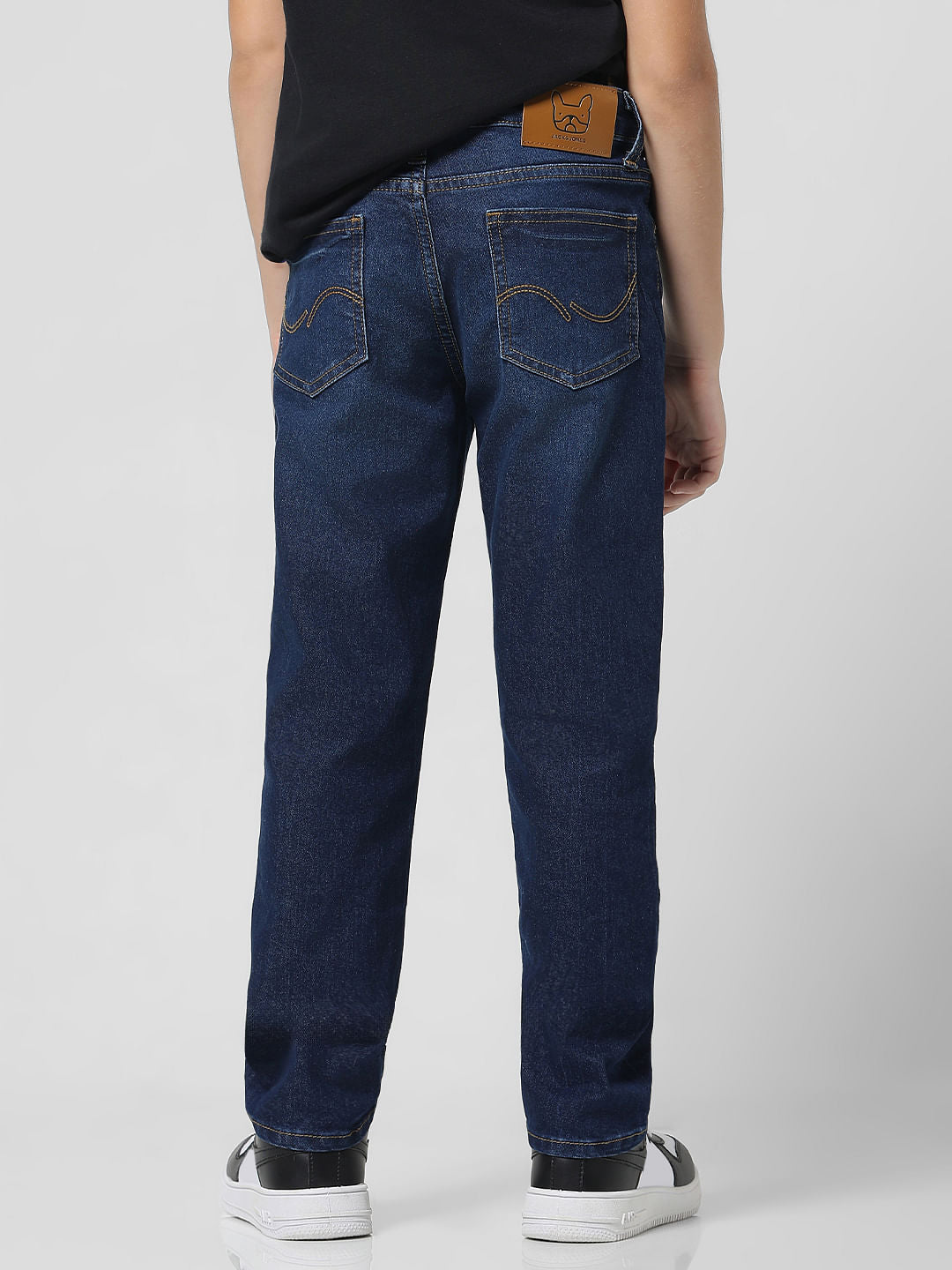 Dark Blue Mid Rise Clark Regular Fit Jeans