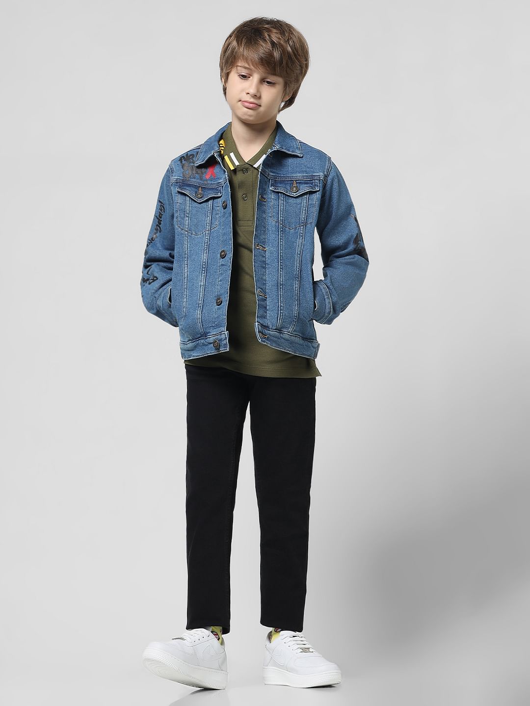 Black Mid Rise Clark Regular Fit Jeans - 4/5Y