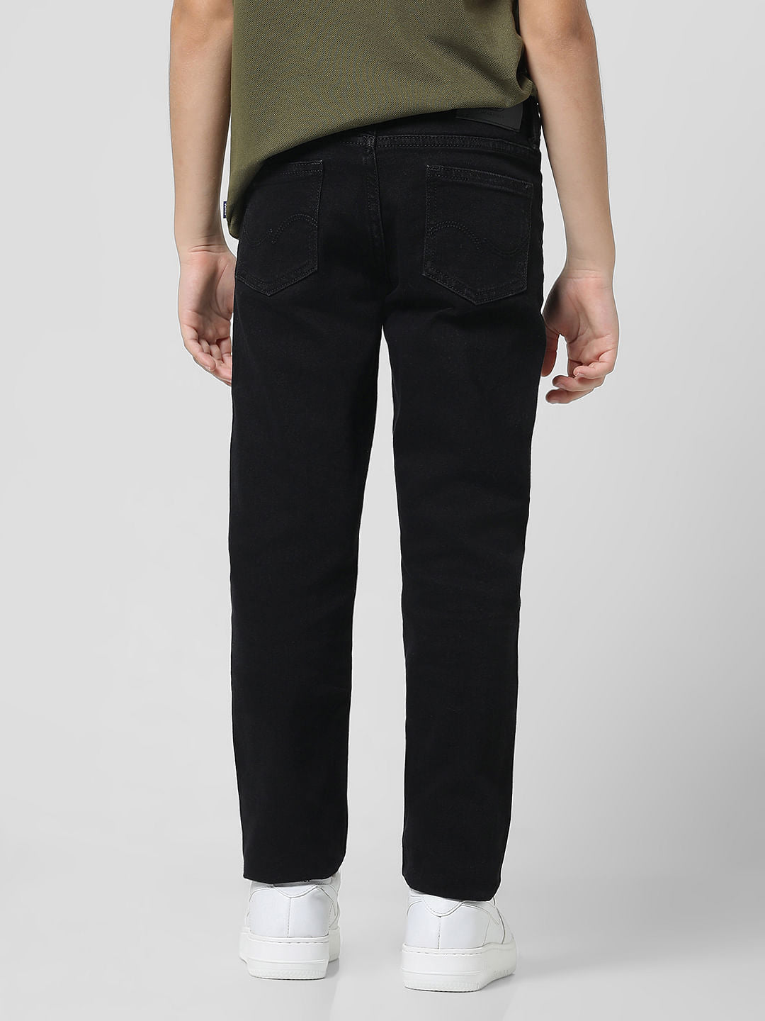 Black Mid Rise Clark Regular Fit Jeans