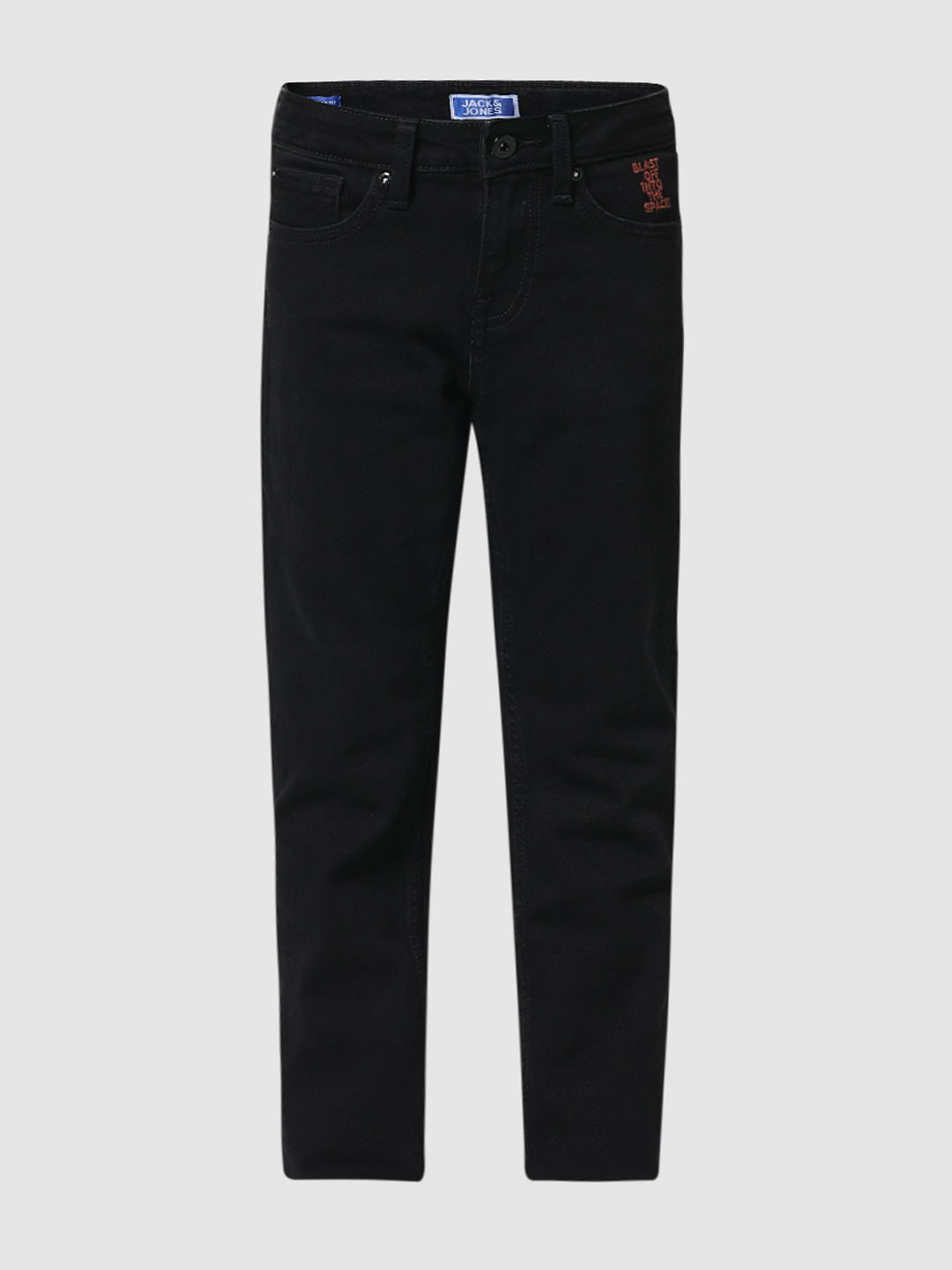 Black Mid Rise Clark Regular Fit Jeans