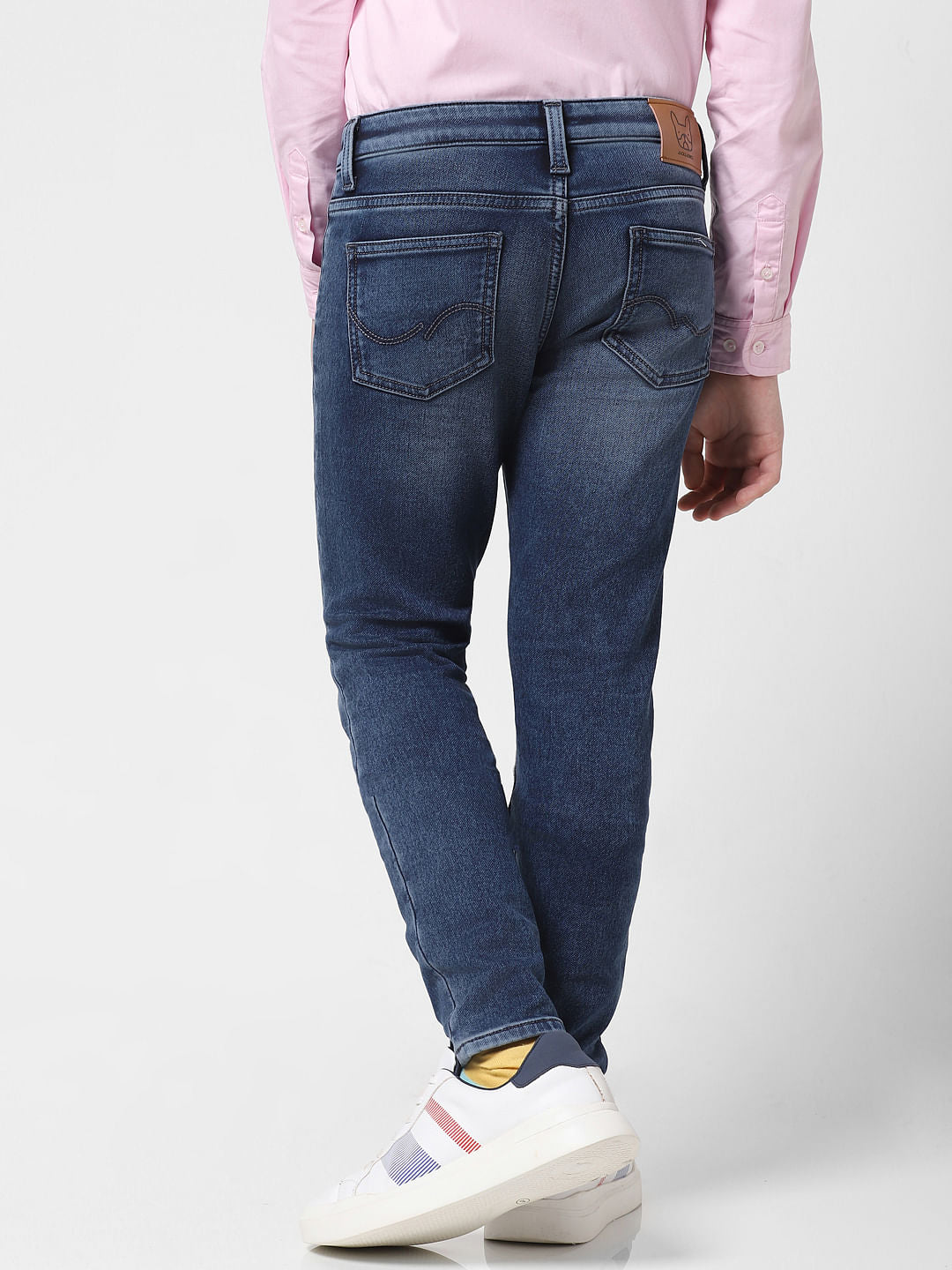 JUNIOR BOYS Blue Washed Glenn Slim Fit Jeans
