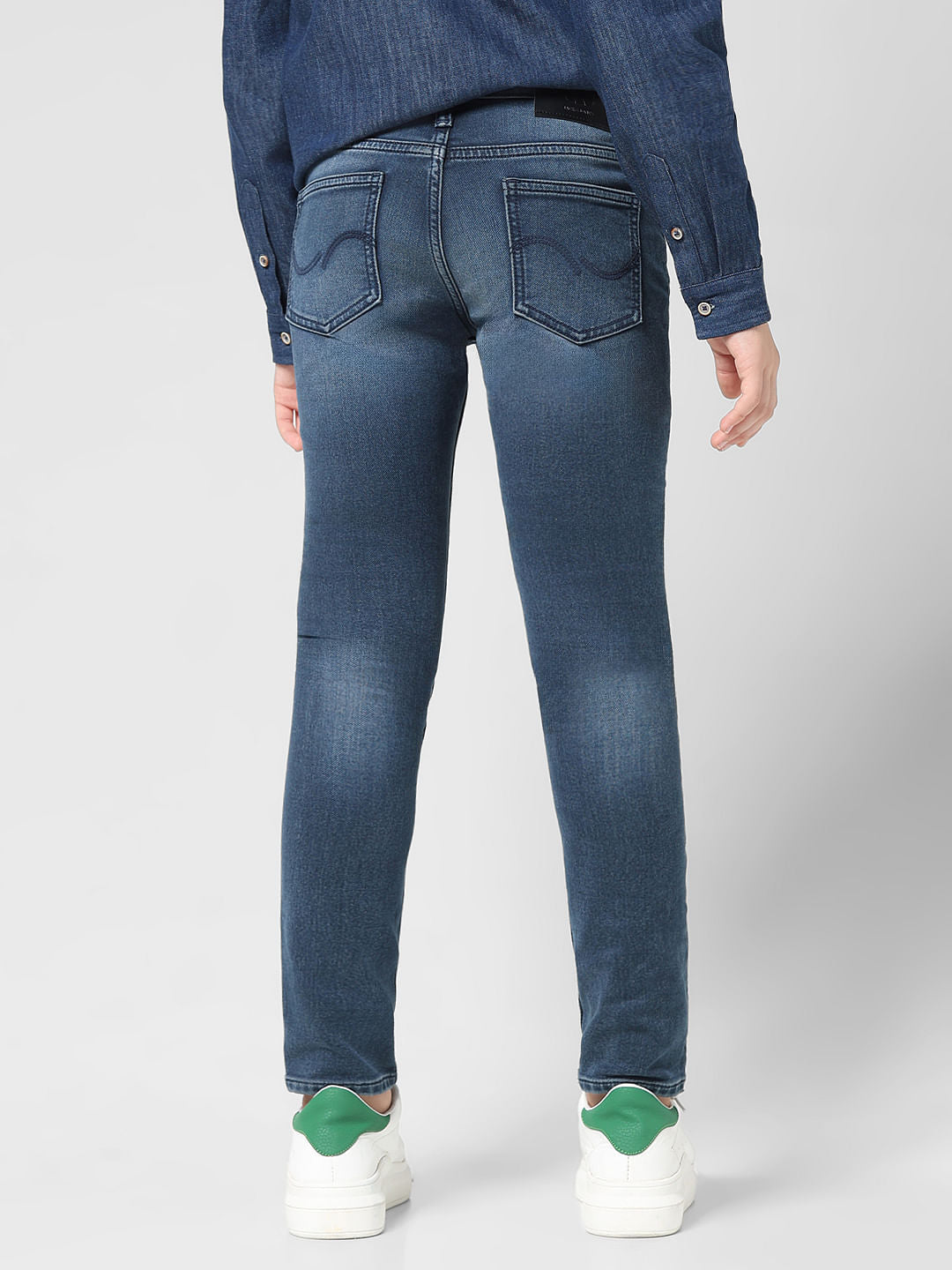 JUNIOR BOYS Dark Blue Washed Glenn Slim Fit Jeans