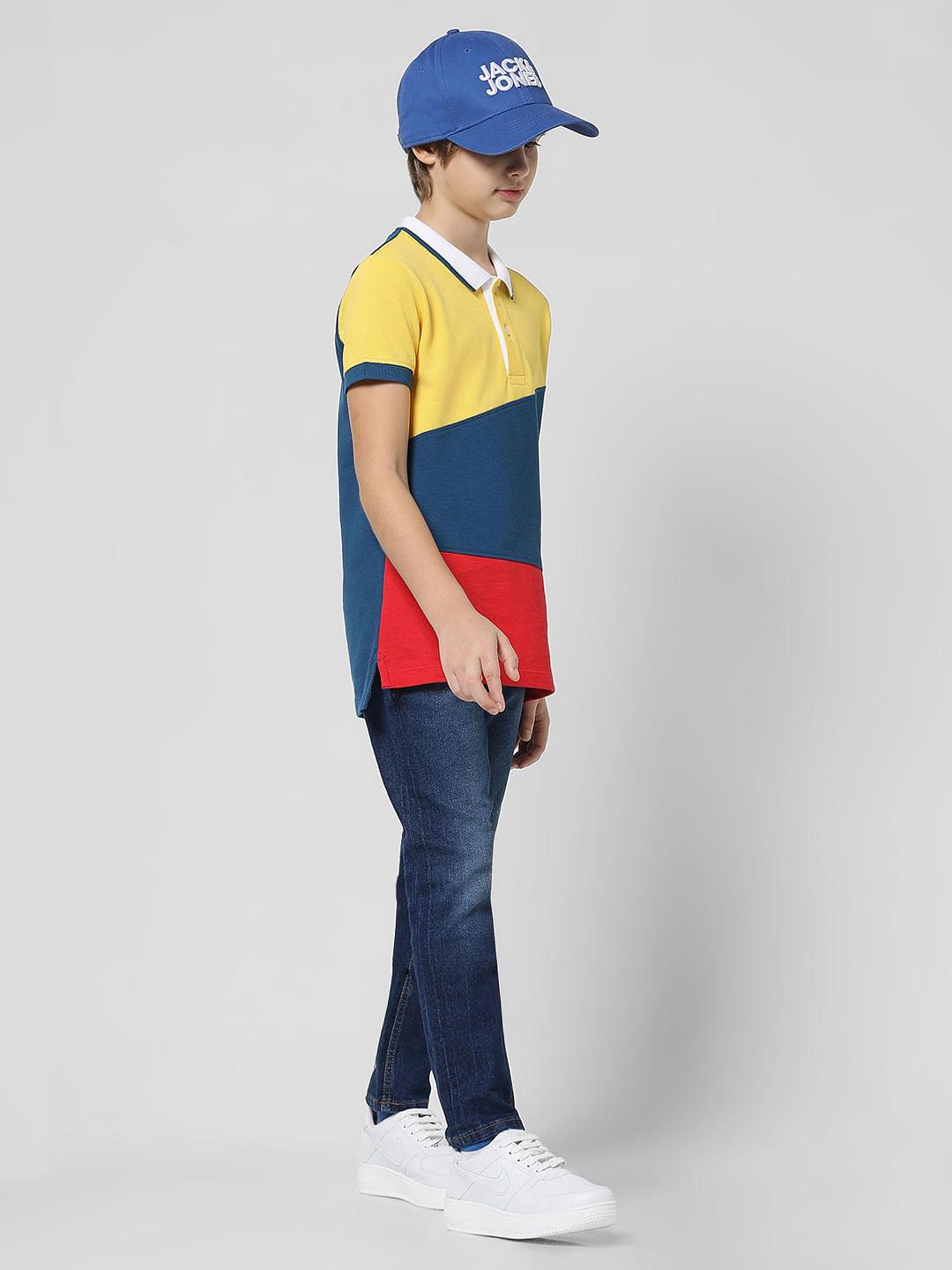 Dark Blue Mid Rise Washed Glenn Slim Jeans - 4/5Y