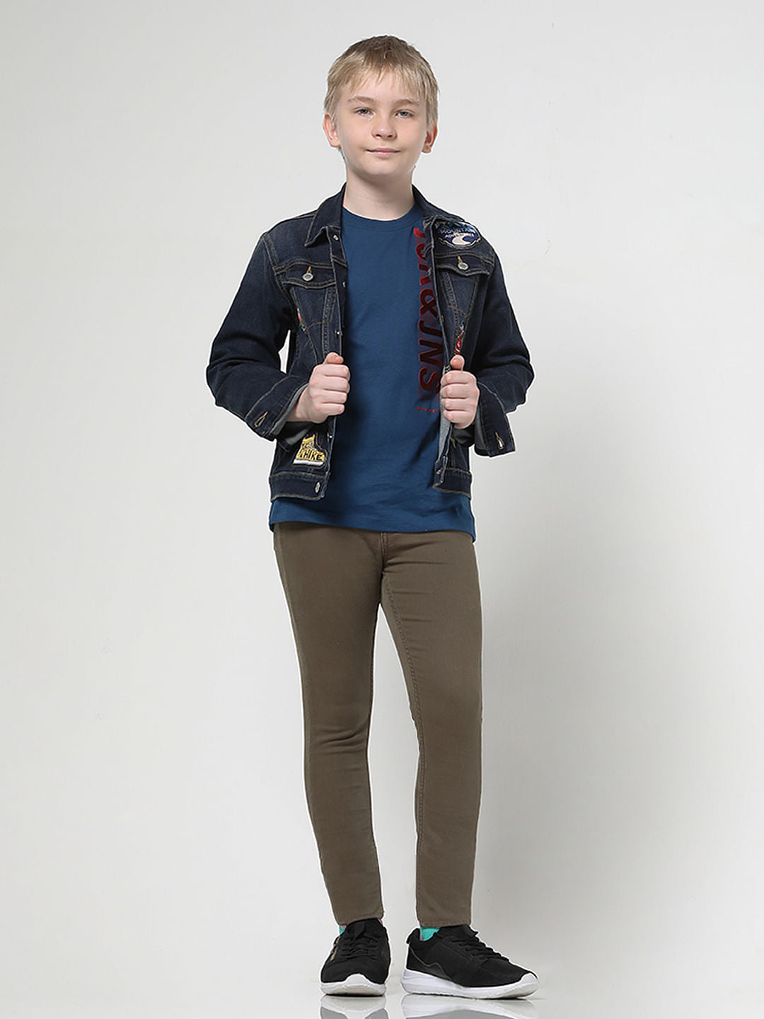 Boys Green Mid Rise Glenn Slim Fit Jeans - 4/5Y
