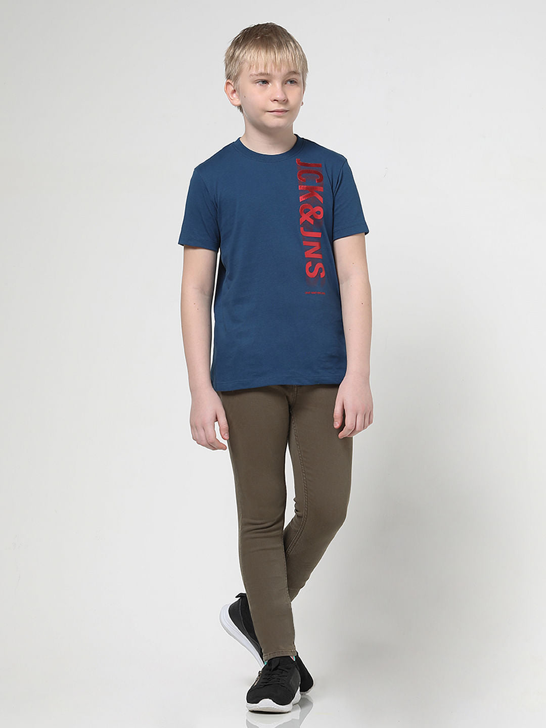 Boys Green Mid Rise Glenn Slim Fit Jeans