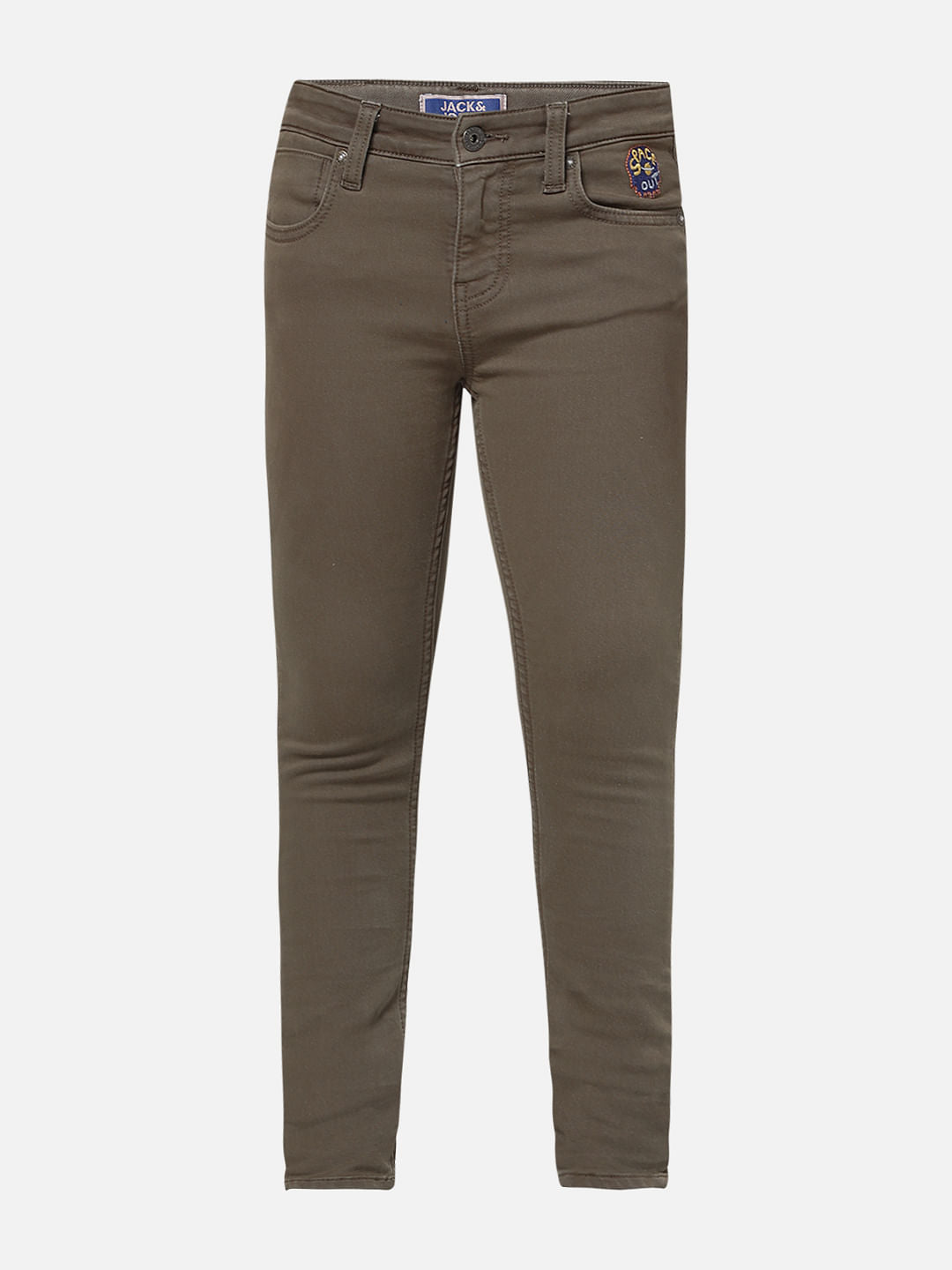 Boys Green Mid Rise Glenn Slim Fit Jeans