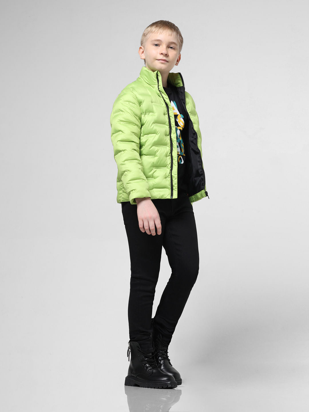 Black Mid Rise Washed Glenn Slim Jeans - 4/5Y