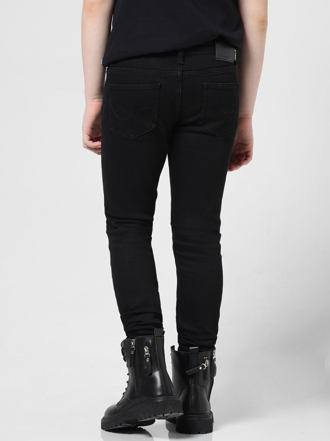 Black Mid Rise Washed Glenn Slim Jeans