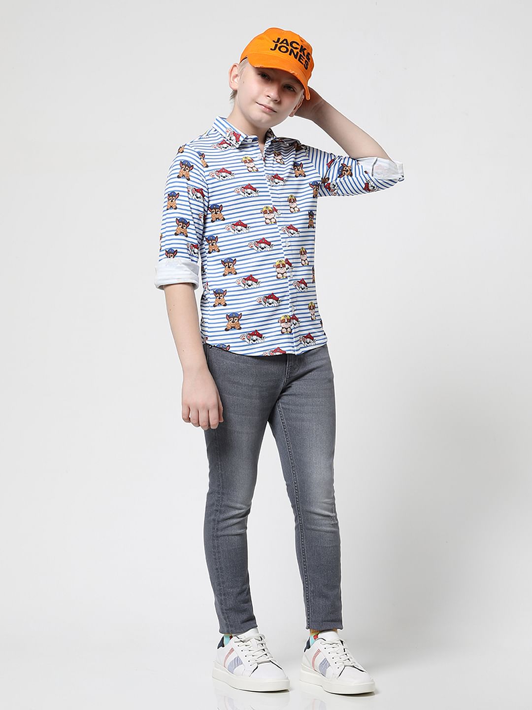 JACK&JONES X PAW PATROL Light Blue Striped Shirt - 4/5Y