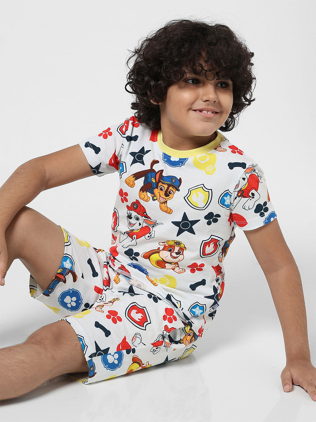 JACK&JONES X PAW PATROL White All Over Print T-shirt - 4/5Y