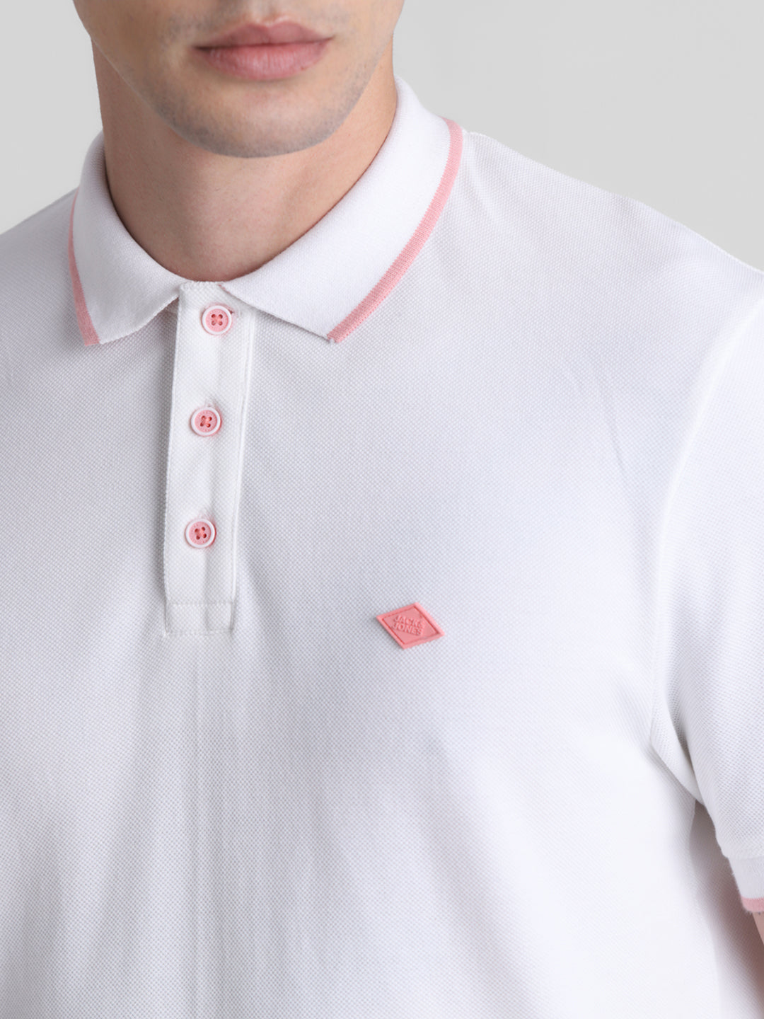 White Contrast Tipping Polo