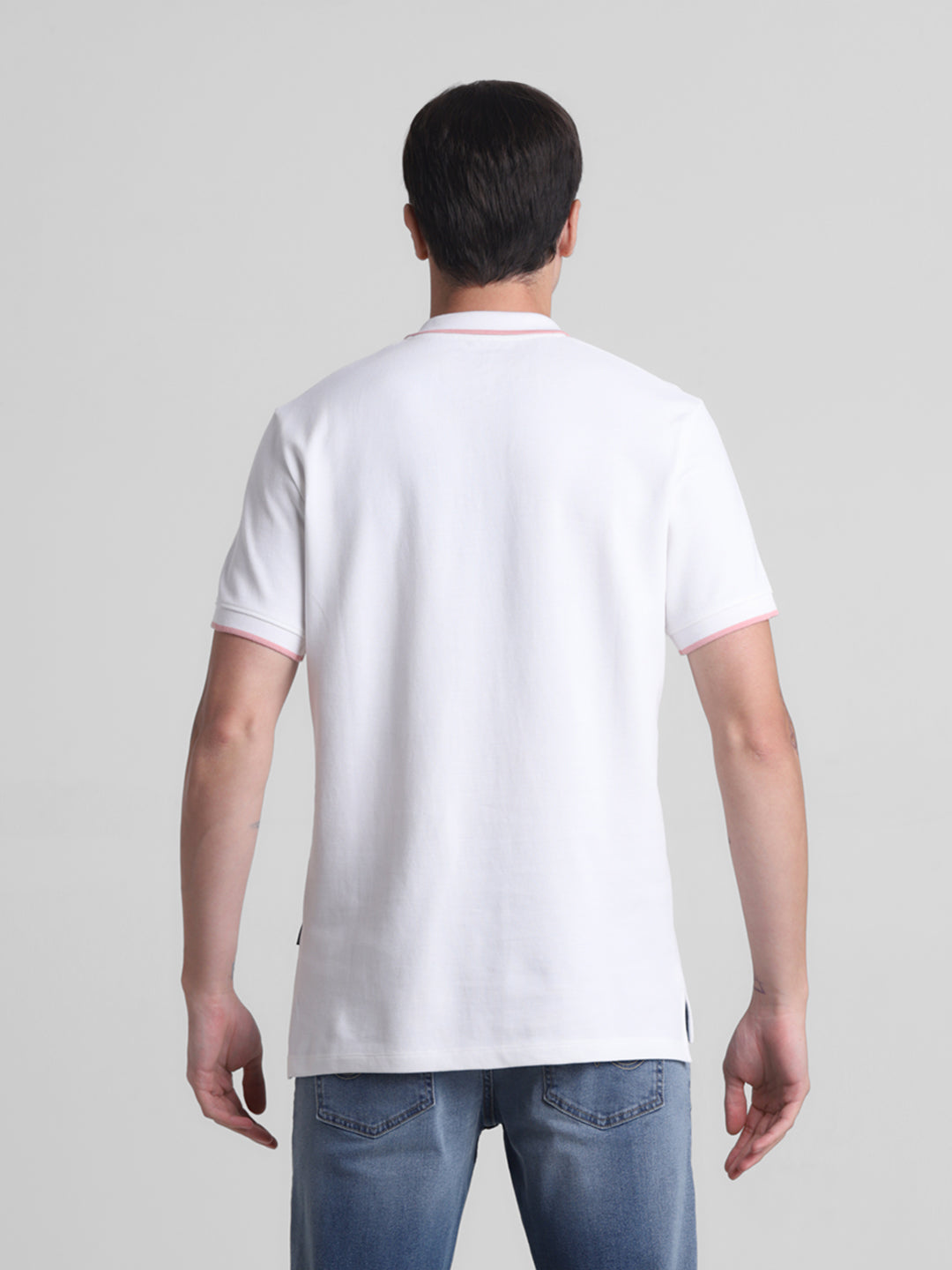 White Contrast Tipping Polo